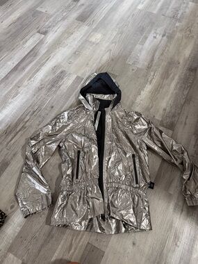 lululemon athletica Metallic Silver Hooded Utility Jacket
